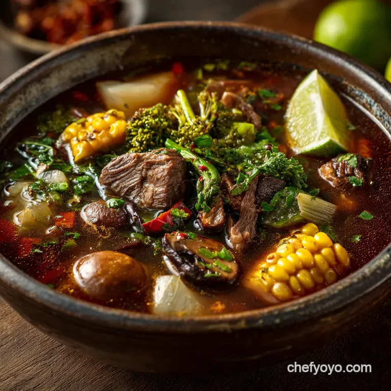 Caldo De Res: Authentic Mexican Beef Vegetable Soup presentation