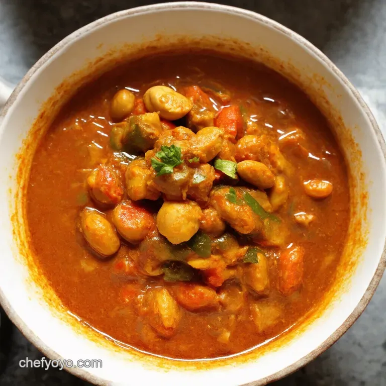 Hearty Groundnut Stew with Chicken presentation