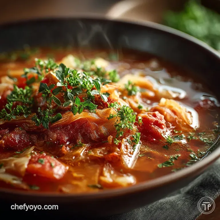 The Unrolled Rhapsody Hearty Cabbage Roll Soup A Golabki Classic presentation