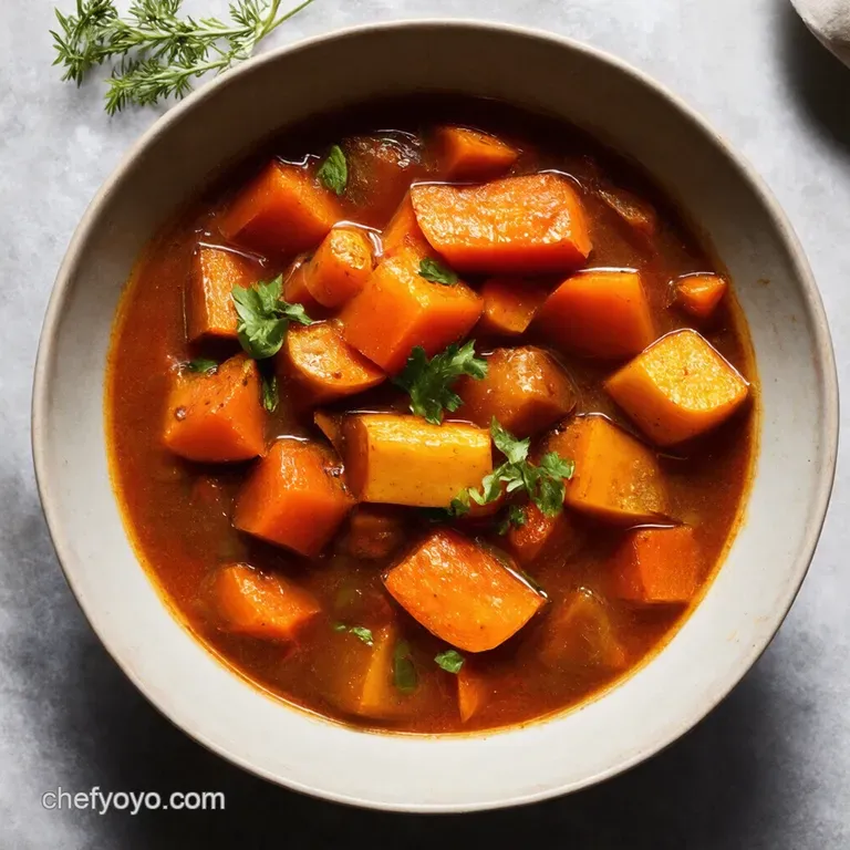 Hearty Roasted Root Vegetable Stew with Tomatoes and Kale