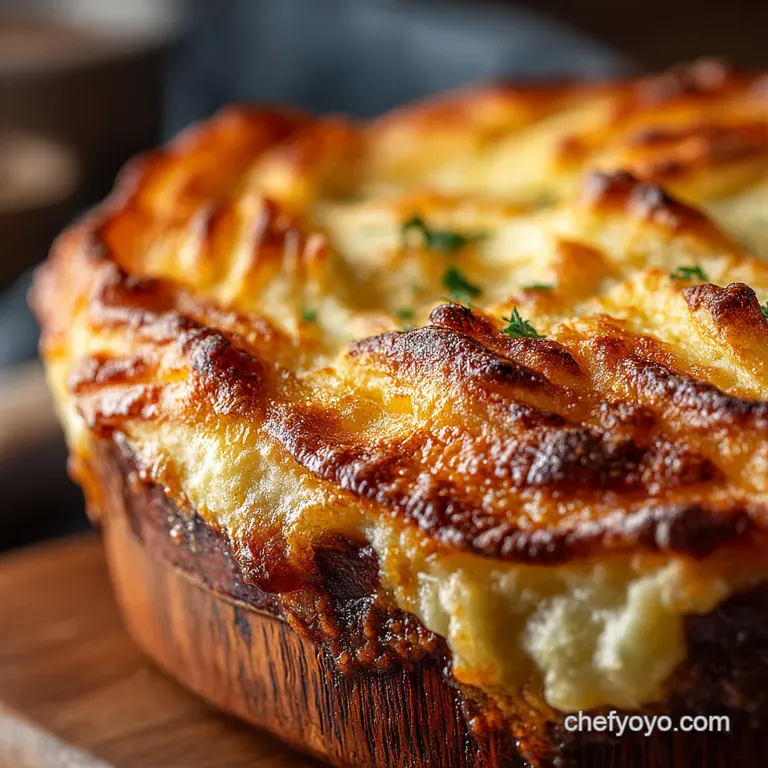 Hearty Winter Cottage Pie with Cheesy Mash Topping presentation