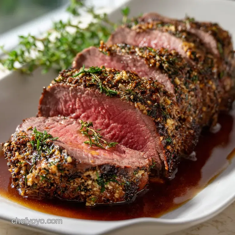 Beef Tenderloin: the Royal Herb-Crusted Roast presentation