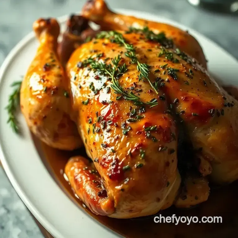 Herbes de Provence Infused Roasted Chicken presentation