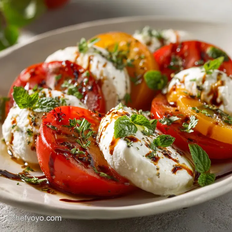 High Protein Burst Tomatoes Caprese Cottage Cheese: the Ultimate 18-Minute Meal presentation