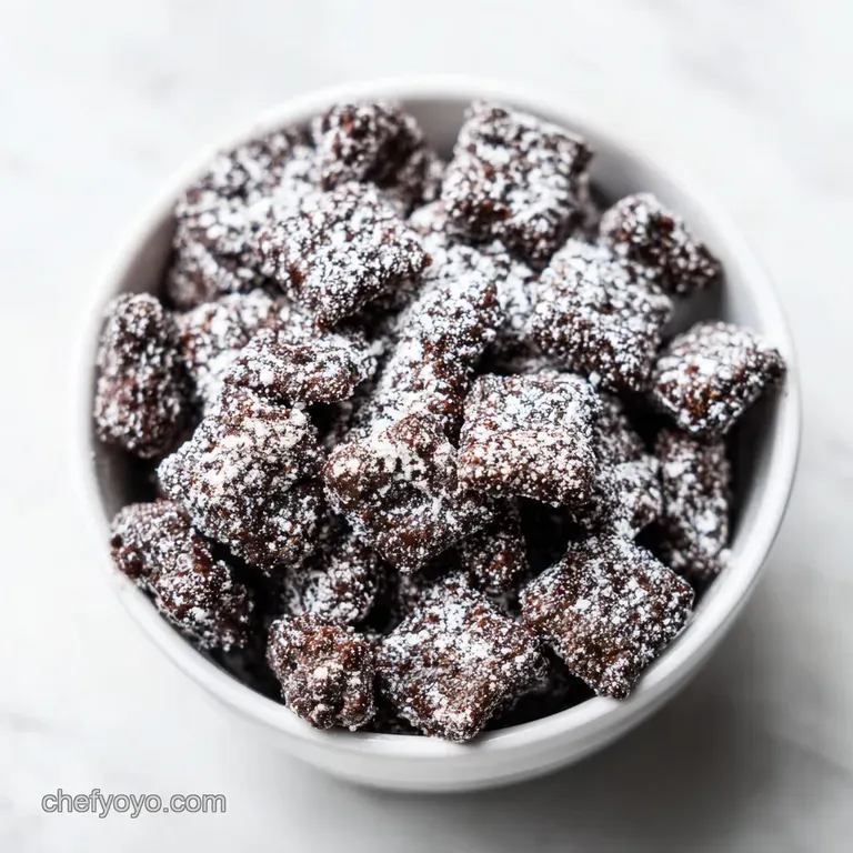 A modern glass bowl filled with snowy white chocolate-covered cereal clusters atop a minimalist white marble surface.