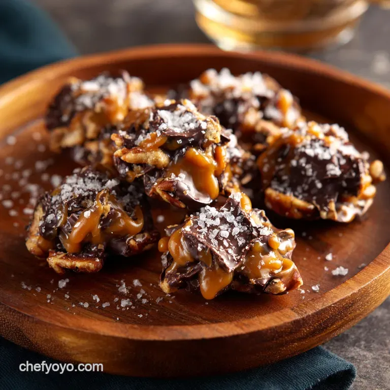 Chocolate Turtles: the Connoisseurs Recipe for Decadent Pecan Caramel Clusters presentation