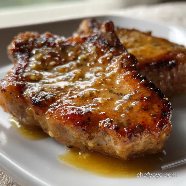The Best Honey Mustard Air Fryer Pork Chops: Quick Dinner presentation