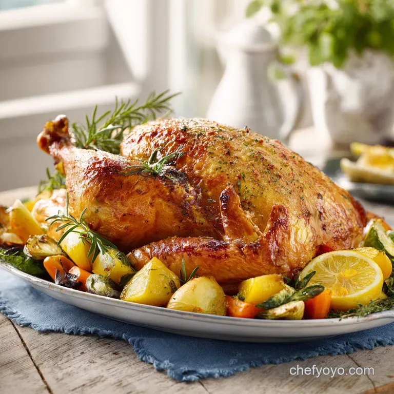 Slices of tender roasted turkey arranged elegantly, showcasing succulent meat and herbs.