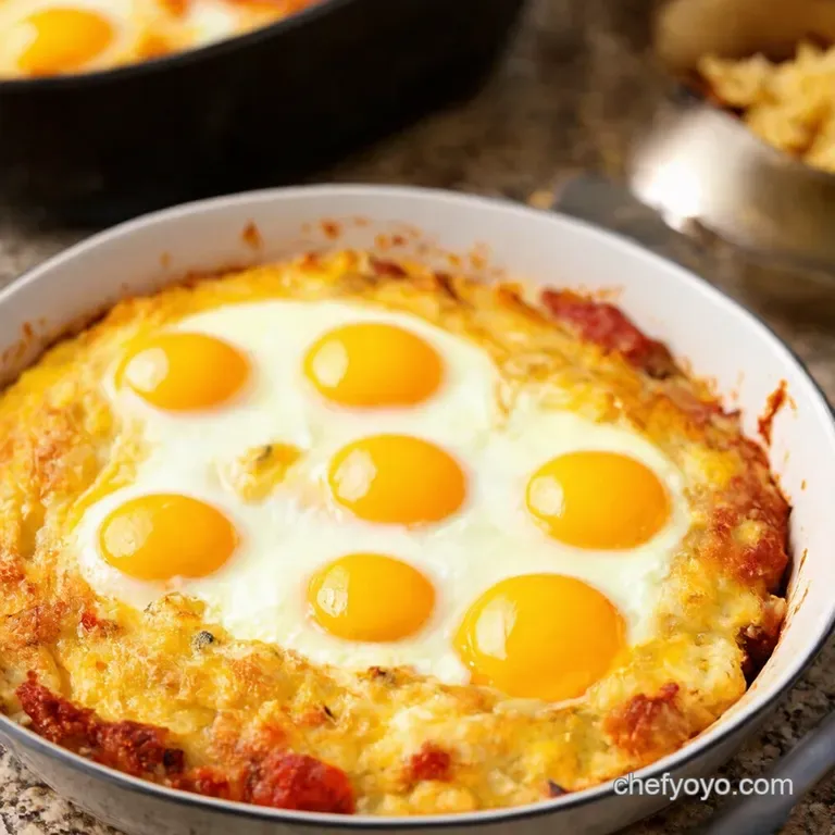 Italian Baked Eggs with Spinach and Parmesan presentation