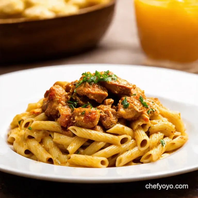 Jerk Chicken Pasta One Love Meets Mamma Mia presentation