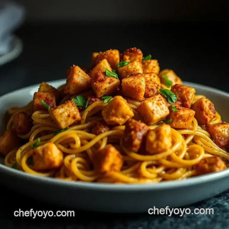 Jerk Chicken rasta pasta presentation