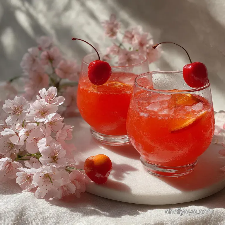 Vibrant red jungle juice overflowing a stemmed glass with an orange slice garnish. Refreshing, tropical, and party-ready.