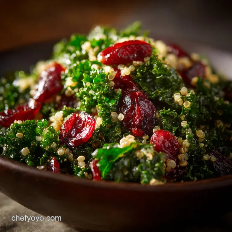 Kale Salad with Quinoa and Cranberries: the Mighty Green Machine presentation