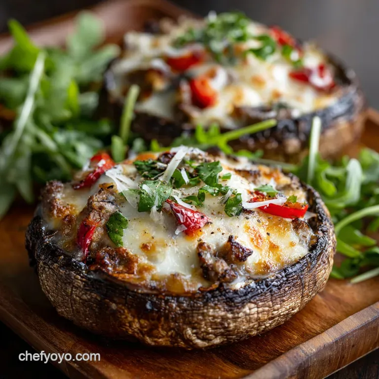 Philly Cheesesteak Stuffed Portobello Mushrooms the Ultimate Keto Comfort Food presentation