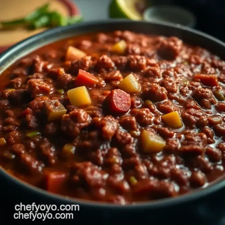 Kickin&#039 Ground Beef Chili presentation