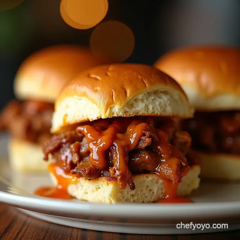 Kickin Pulled Pork Sliders with Zingy Coleslaw presentation
