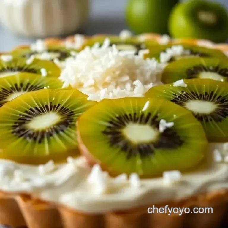 Kiwifruit Tart with Coconut Cream presentation