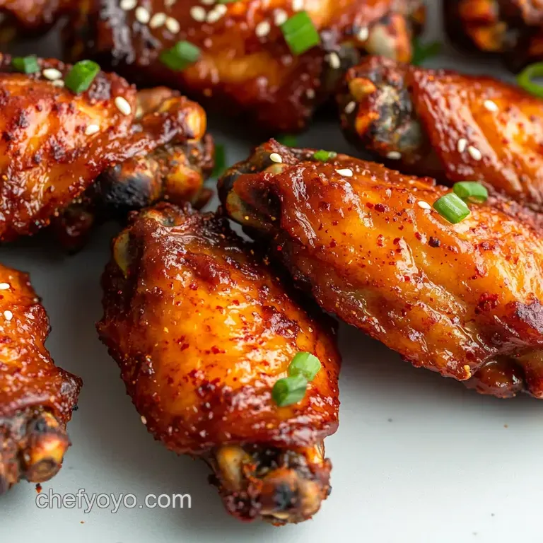 Korean Gochujang Air Fryer Chicken Wings presentation