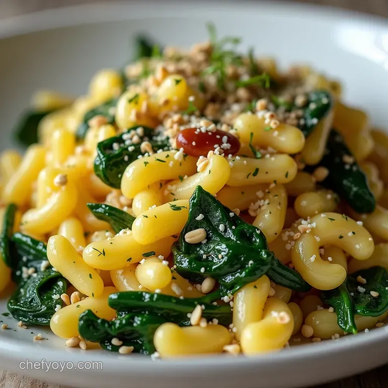 Zesty LemonDill Orzo with Wilted Spinach and Toasted Pine Nuts