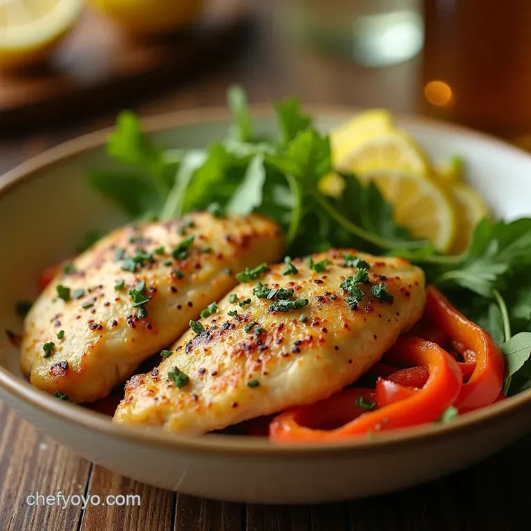 Lemon Herb Chicken and Roasted Chickpea Power Bowl presentation