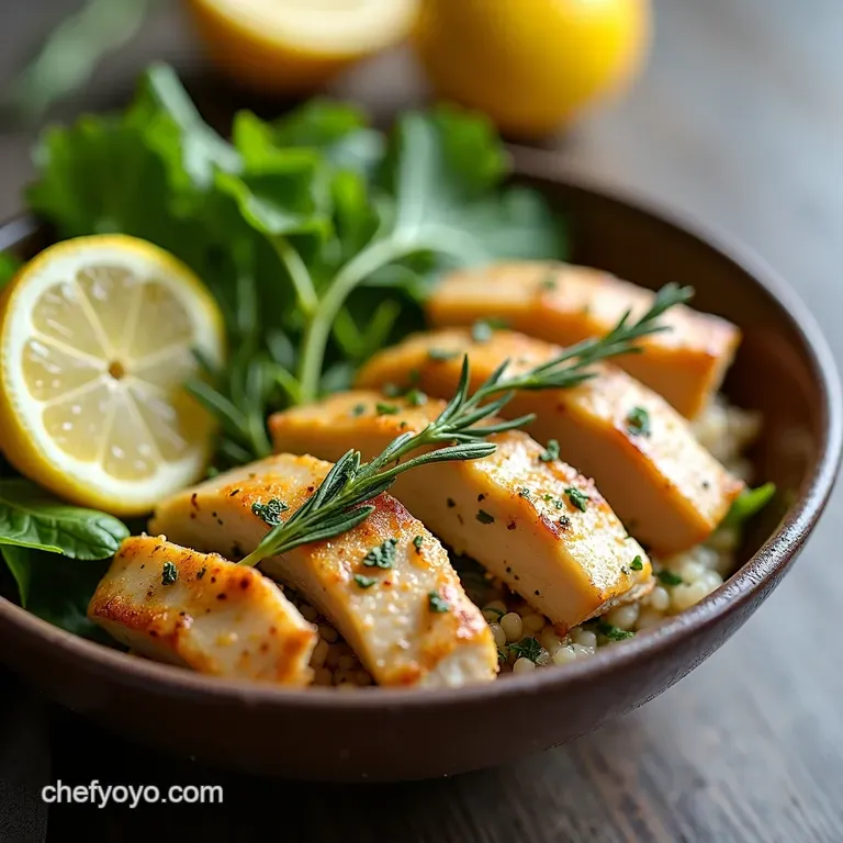 Lemon Herb Chicken and Roasted Chickpea Power Bowl