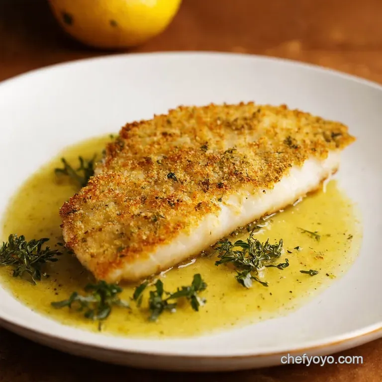 Lemon Herb Crusted Sole with Tartare Mayo presentation