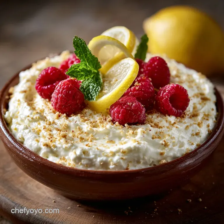 Light and Lemony Cheesecake Dip Sunshine in a Bowl No Bake presentation