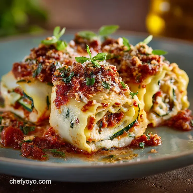 Sunshine Zucchini Lasagna Rolls Glutenfree presentation
