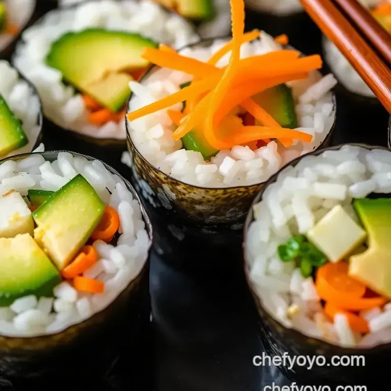 Low Sodium Vegetable Sushi Rolls presentation