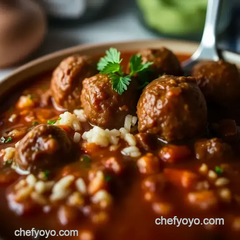 Mama s Comforting Albondigas Soup presentation