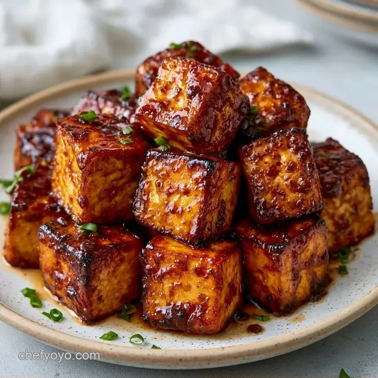 Crispy Baked Marinated Tofu Cubes