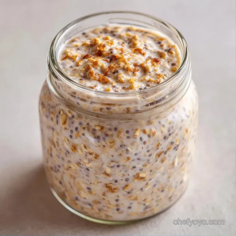 A row of elegant glass jars filled with creamy oats, topped with vibrant mixed berries and toasted almonds.