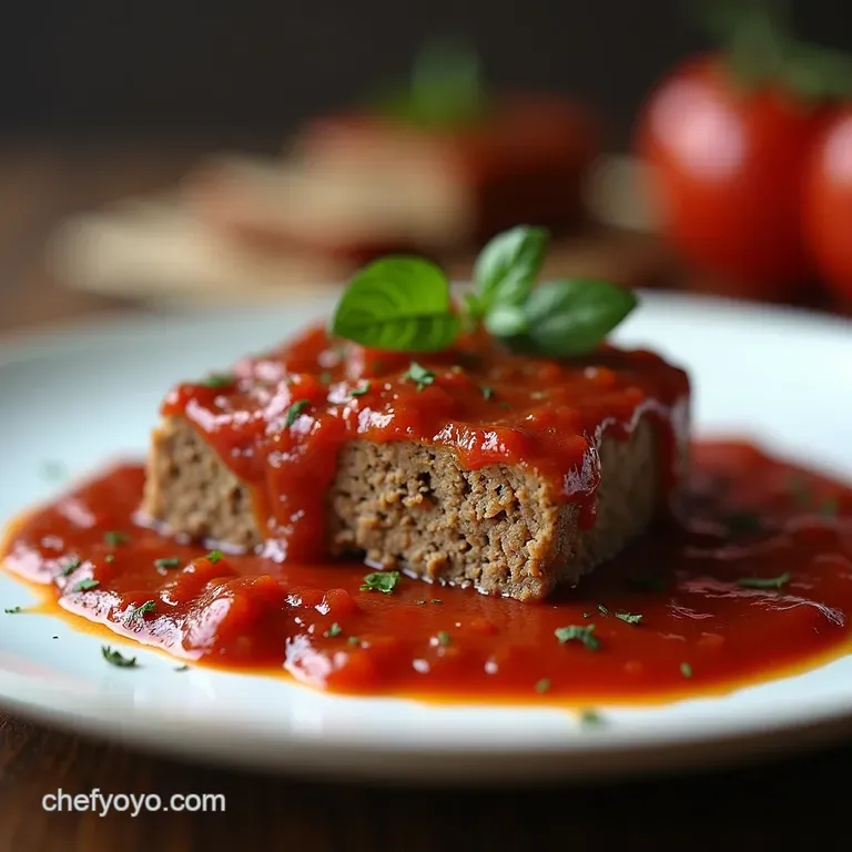 The AllAmerican Homestyle Meatloaf Elevated Paired with Rustic Marinara Sauce