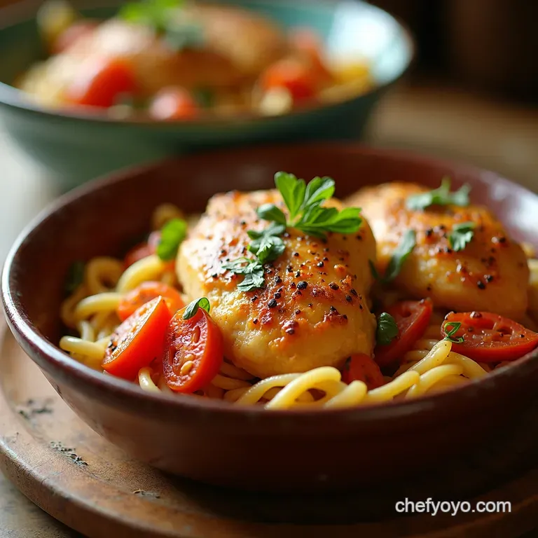 Mediterranean Crockpot Chicken with Lemon Herbs presentation