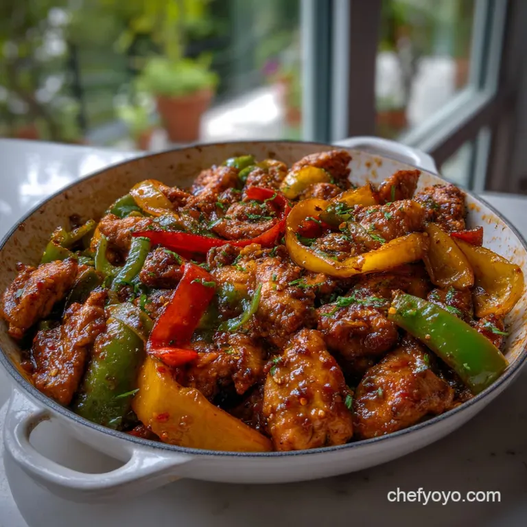 Mexican Chicken Recipe with Peppers and Spices