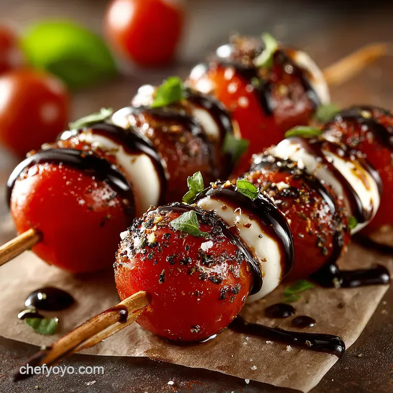 Mini Caprese Skewers with Balsamic Glaze