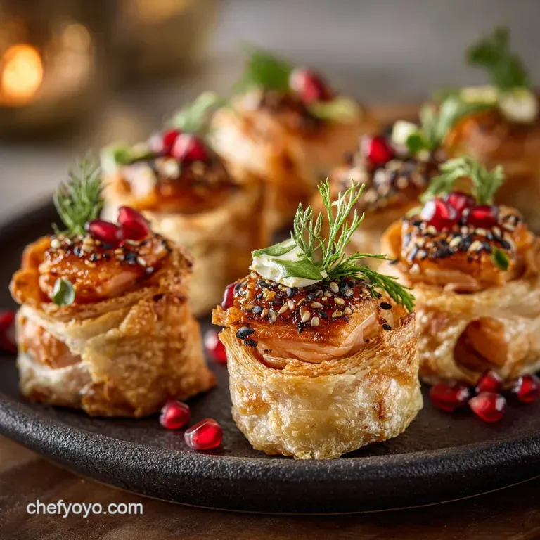 Christmas Appetizers: Mini Sausage Rolls with Cranberry Pecan Thyme presentation