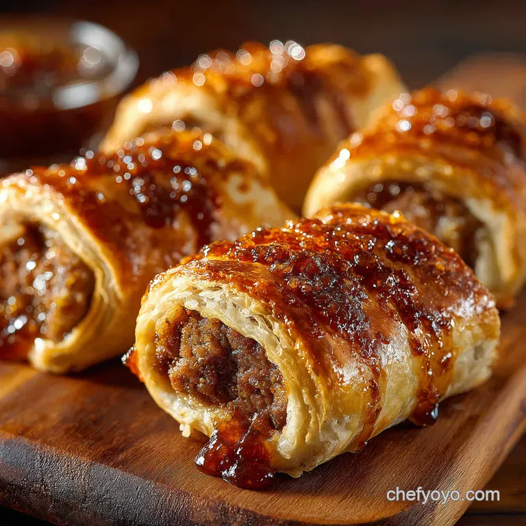Mini Sausage Rolls with Caramelized Onion and Fig Jam