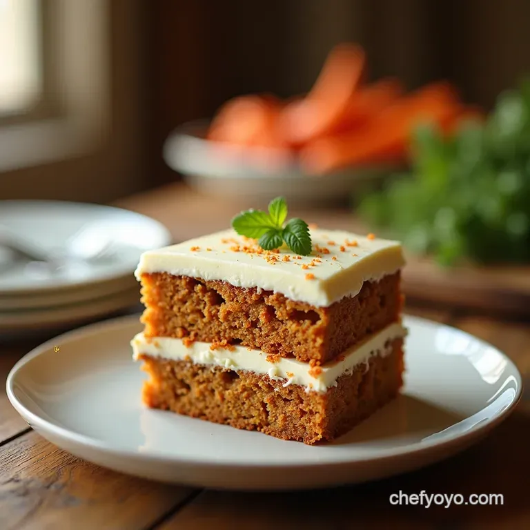 Irresistibly Moist Carrot Cake with Classic Cream Cheese Frosting presentation