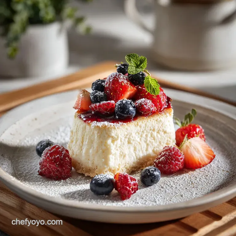 A slice of airy white cake revealing soft, layered sponge and creamy frosting, artfully arranged with fresh berries.