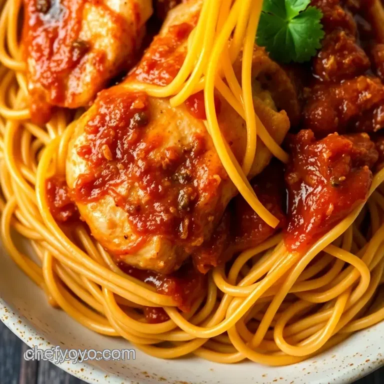 Monterey Chicken Spaghetti presentation