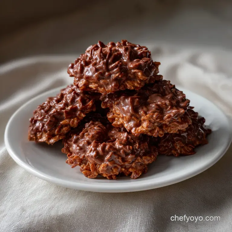 Easy No Bake Oats Cocoa Cookies presentation