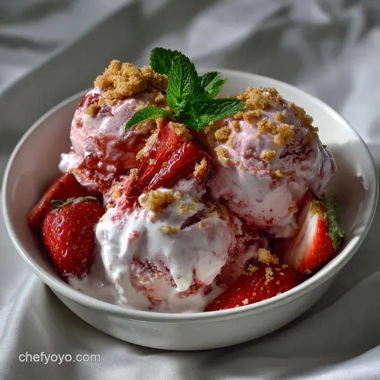 The Ultimate Strawberry Shortcake Ice Cream: No-Churn Recipe presentation