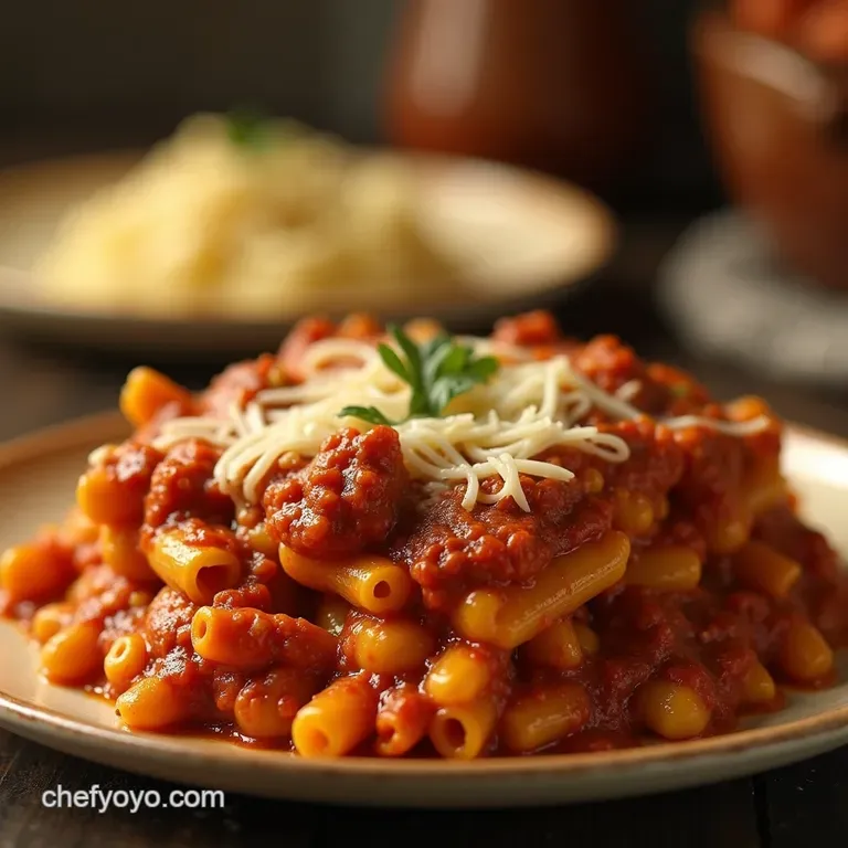 The Ultimate Oldfashioned Baked Ziti Casserole Rich Ragu Three Cheeses presentation