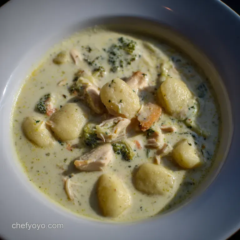 Olive Garden Chicken and Gnocchi Soup presentation