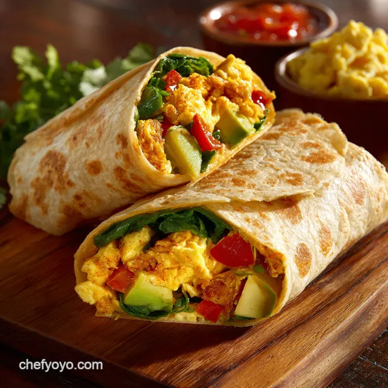 Omelet Tortilla Breakfast Wrap: the Ultimate Full English Roll-Up presentation