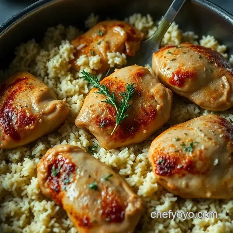 One-Pan Lemon Herb Chicken and Rice presentation