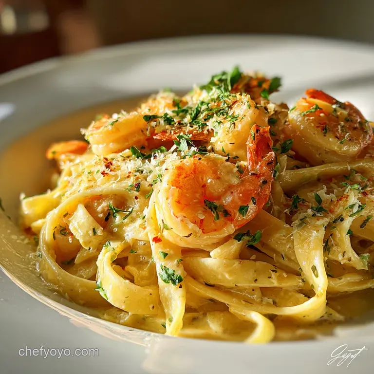 Shrimp Fettuccine Alfredo: Silky One Pan