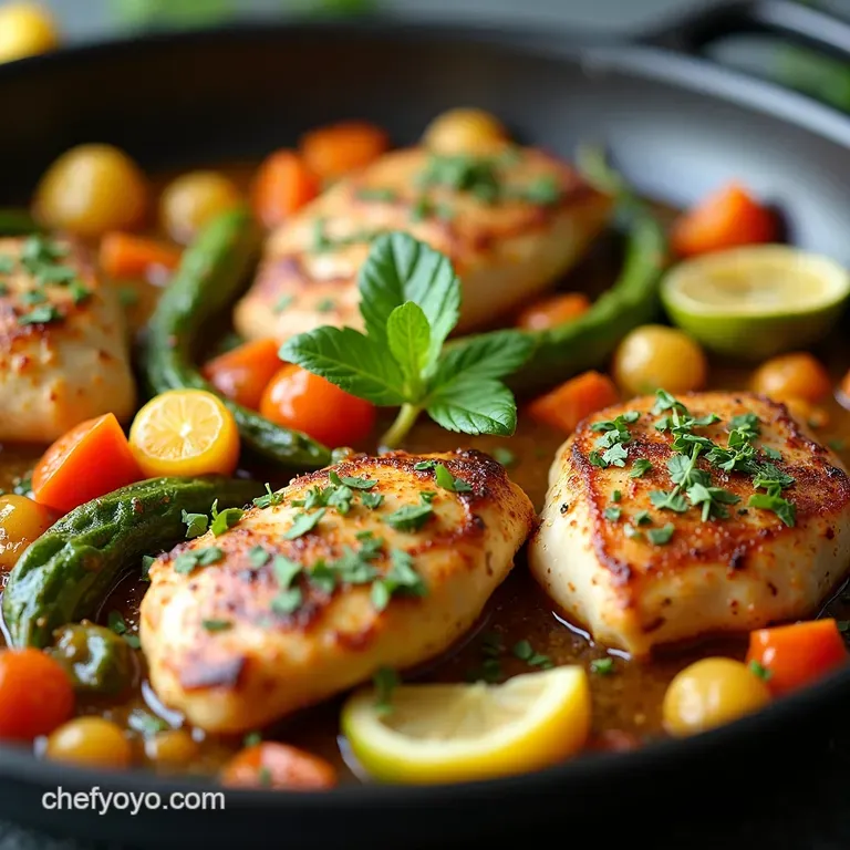 OnePan Lemon Herb Chicken Rainbow Roasted Veggies