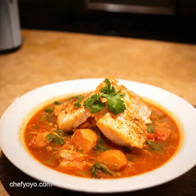 Onepot Wonder Fishermans Wharf Fish Stew presentation